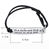 She Believed She Could So She Did Hand Stamped Bracelet
