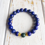 Bloodstone & Lapis Lazuli Vermeil Bracelet